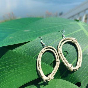 Hand Woven Earrings, made from palm tree reeds